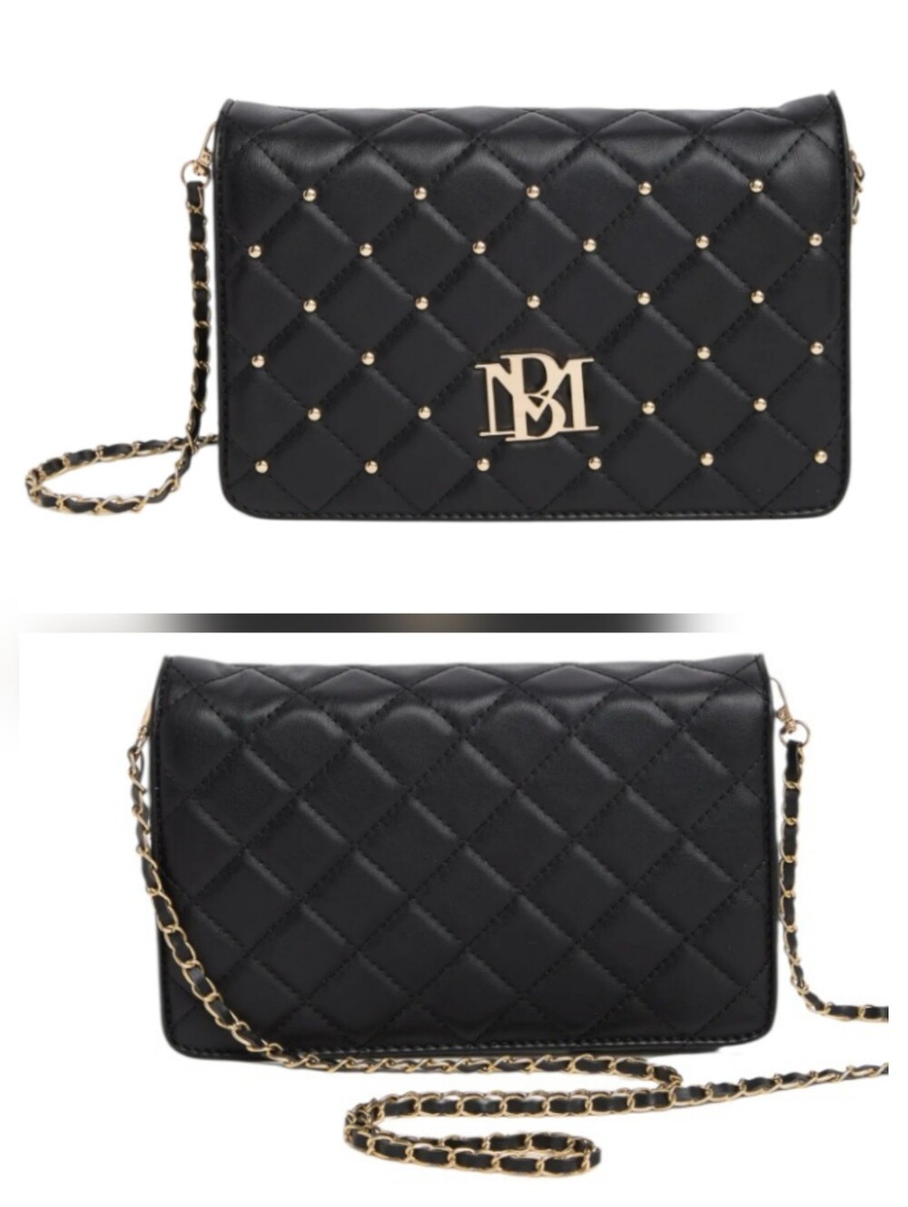 Badgley Mischka Studded Quilted Crossbody Bag - Picture 4 of 8